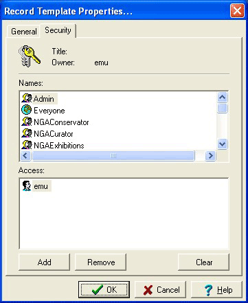 Security tab